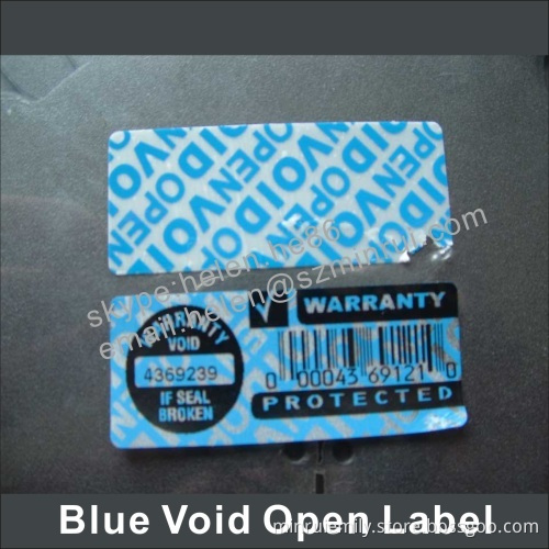 Warning Warranty Void Security Labels Sticker Tamper Proof Serial Numbering With Barcode